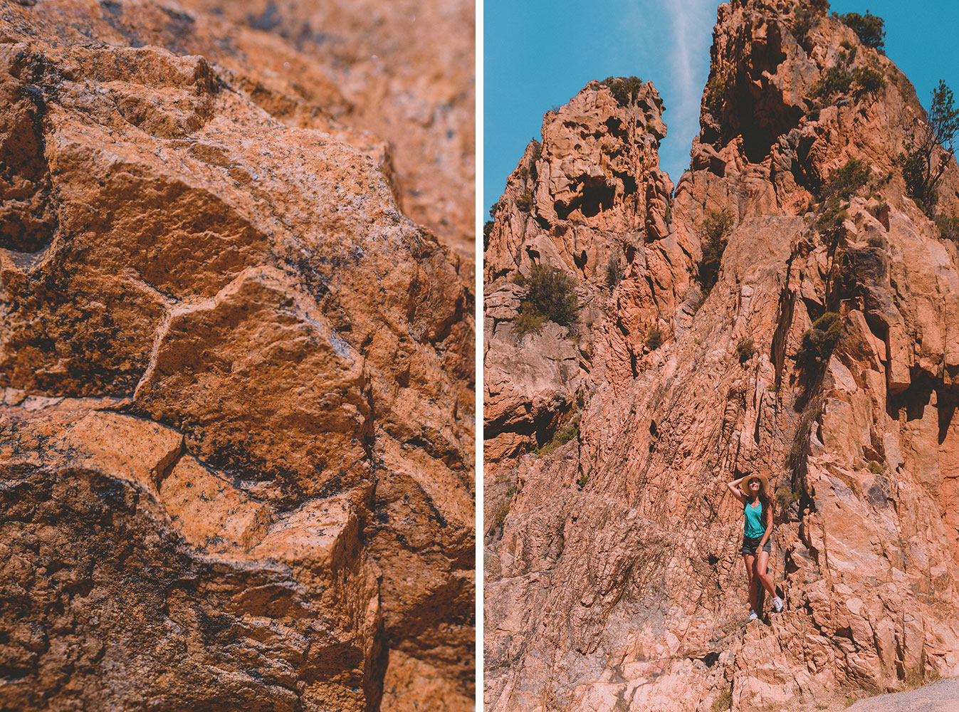couleurs des roches des calanques de piana