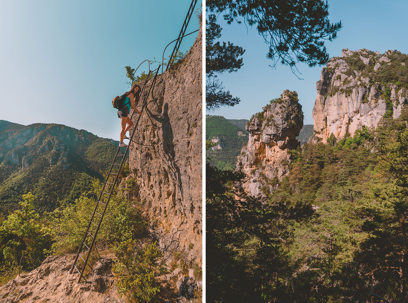 Escaliers qui montent au rocher de Capluc